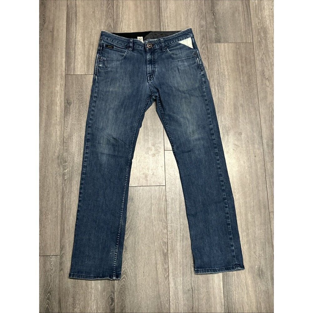 VTG Volcom Jeans Men 32X32* Blue Denim Enowen Classic Straight Leg Retro Skate - Picture 2 of 12